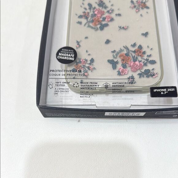 Coach Cream Floral Phone Case iPhone 2021 6.7 MagSafe Charging 10 Ft Drop Tested - Picture 10 of 10